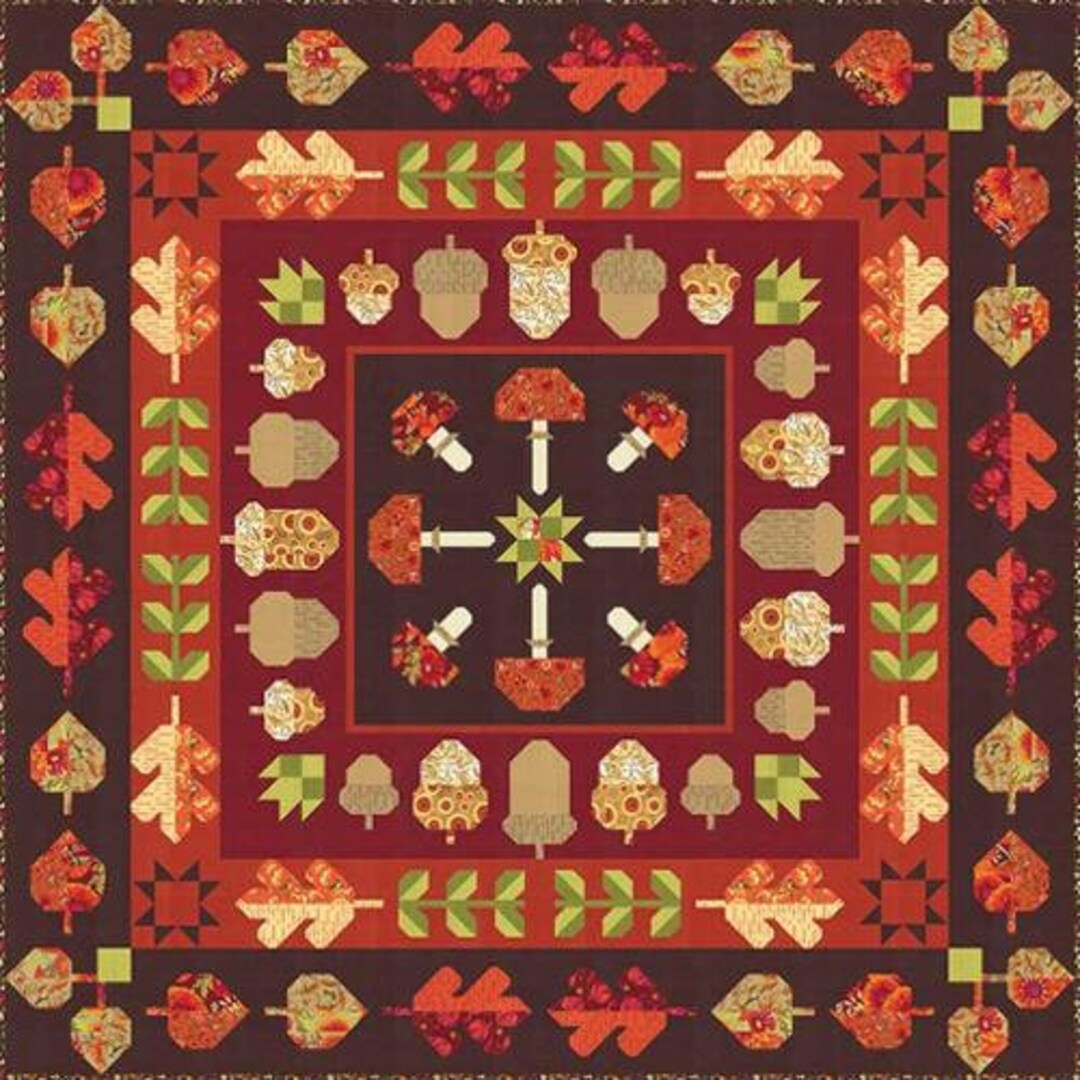 Oak Grove Squares Quilt Pattern by Robin Pickens, RPQPOGS151 72.5 X 72