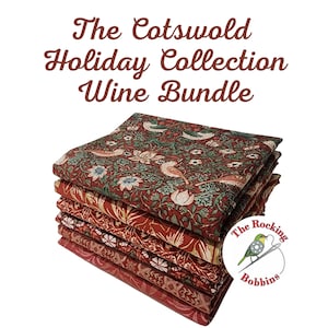 The Cotswold Holiday Collection, The Original Morris & Co, Wine Bundle 6 pre-cut prints (1/4 yd, 1/2 yd and FQ Available)