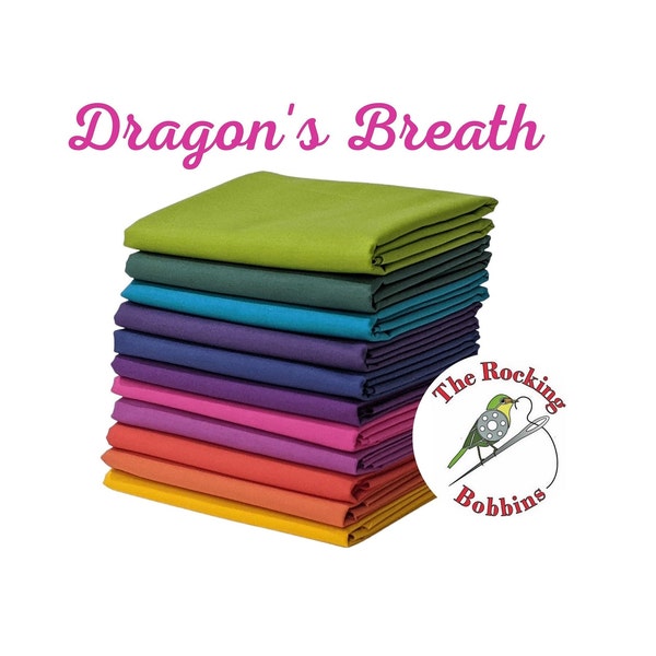 Dragon's Breath, Mythical Solids by Tula Pink, Pre-Cut Bundle, 11 Solids, (1/2 and 1 yard options)