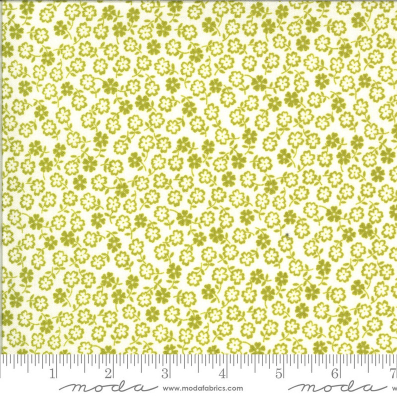 Ditsy 12 yard continuous cuts 40047.21 A Blooming Bunch color Avocado by Maureen McCormick