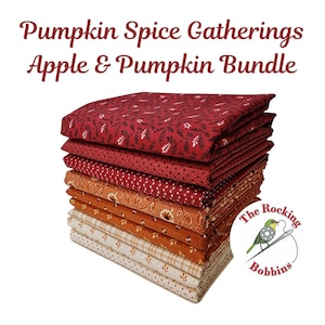 Pumpkin Spice Gatherings, Apple and Pumpkin Bundle of 9 prints from Primitive Gatherings by Moda Fabrics, (1/2 yards and FQ Available)