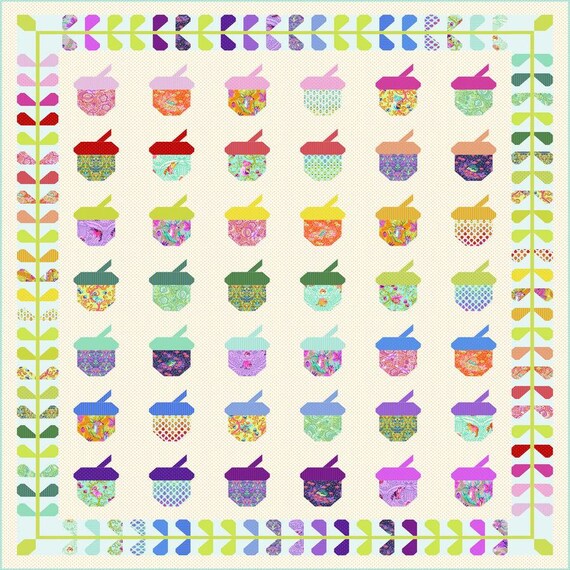 Nutty Quilt Kit - Featuring Tiny Beasts with True Colours Tiny Dots & Stripes and Solids by Tula Pink Nutty Quilt Kit - Featuring Tiny Beasts with True Colours Tiny Dots & Stripes and Solids by Tula Pink