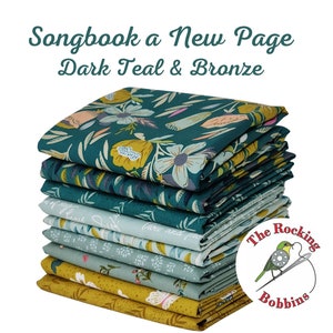 Songbook a New Page, Dark Teal & Bronze Bundle, 9 Prints, by Stephanie Sliwinski