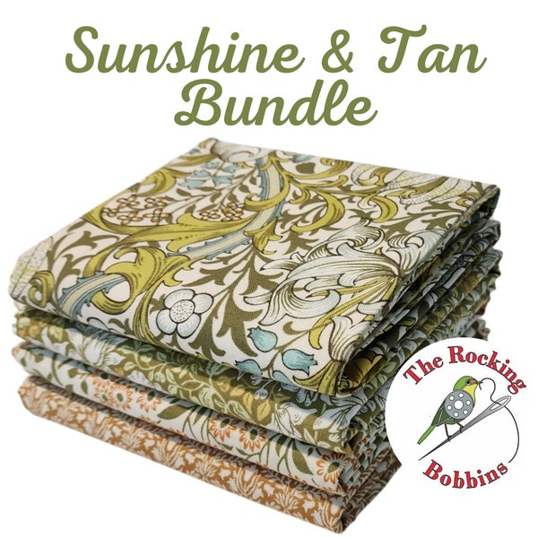 Buttermere, Sunshine and Tan Bundle of 4 prints from Morris & Co. by Free Spirit Fabrics, (1/4 yards, 1/2 yards and FQ Available)