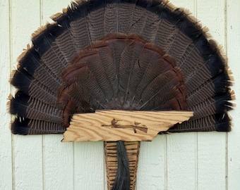 Tennessee Turkey Fan and Beard Mount, Plaque, Display custom engraved