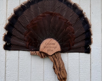 Florida Custom Engraved Turkey Fan and Beard Mount, Plaque, Display