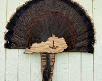 Kentucky Turkey Fan and Beard Mount, Plaque, Display custom engraved