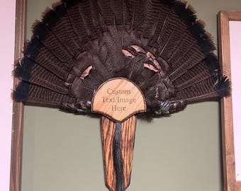 Custom Engraved Turkey Fan and Beard Mount, Plaque, Display
