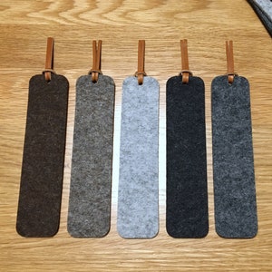 100% Wool Felt & Italian Leather Bookmark, Genuine Leather Tassel, 3rd Wedding Anniversary, 7th Wedding Anniversary, Handmade, Made to Order