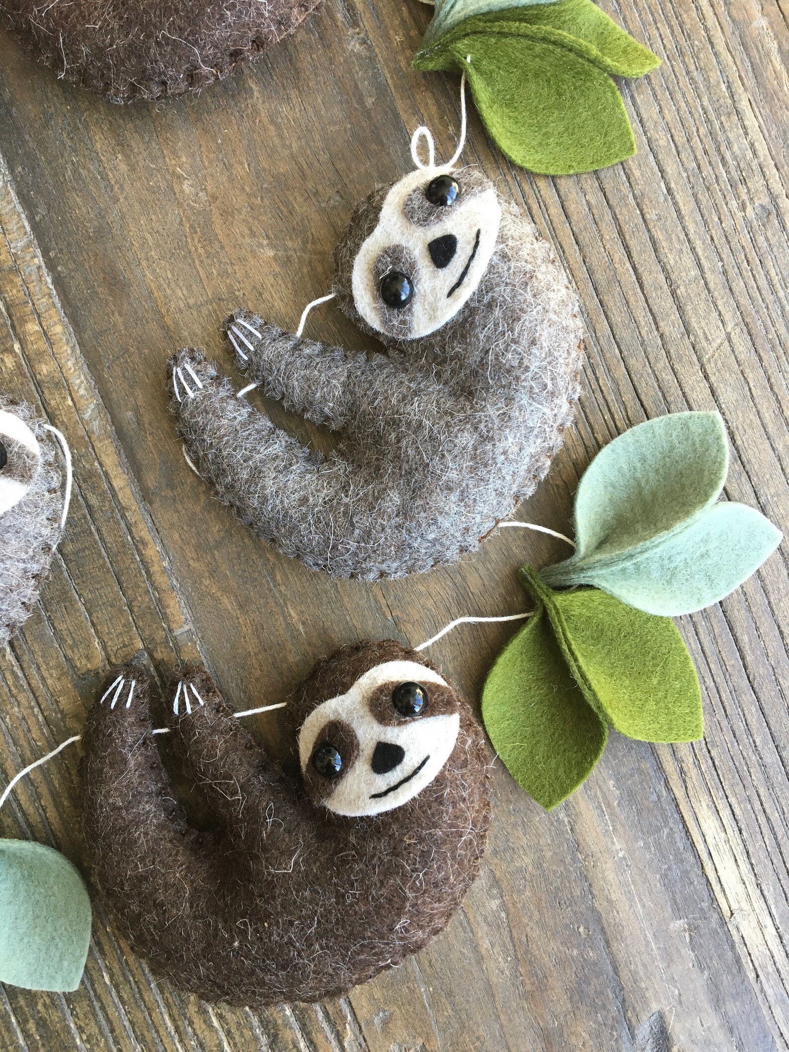 Wool Felt Sloth Garland, Natural Nursery Decor - Etsy