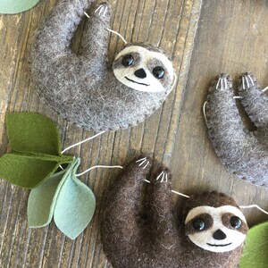 Wool Felt Sloth Garland, Natural Nursery Decor - Etsy