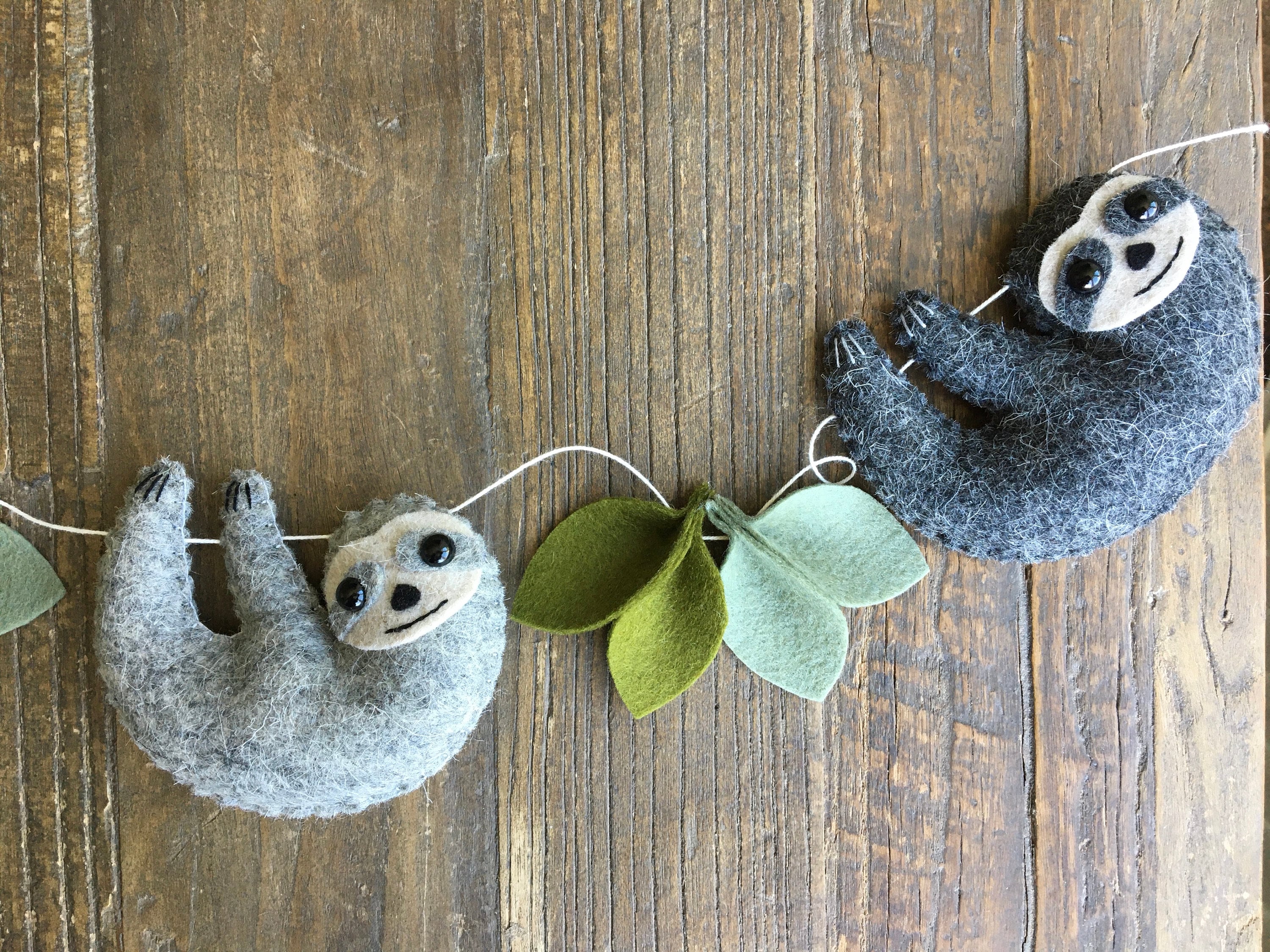 Wool Felt Sloth Garland Baby Nursery Sloth Bunting Sloth - Etsy UK