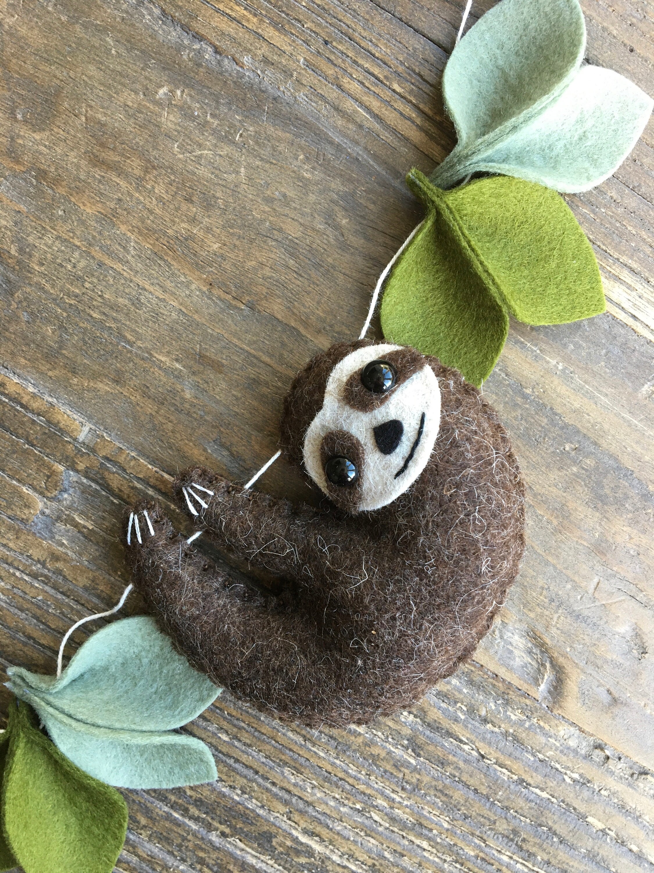 Wool Felt Sloth Garland, Natural Nursery Decor - Etsy