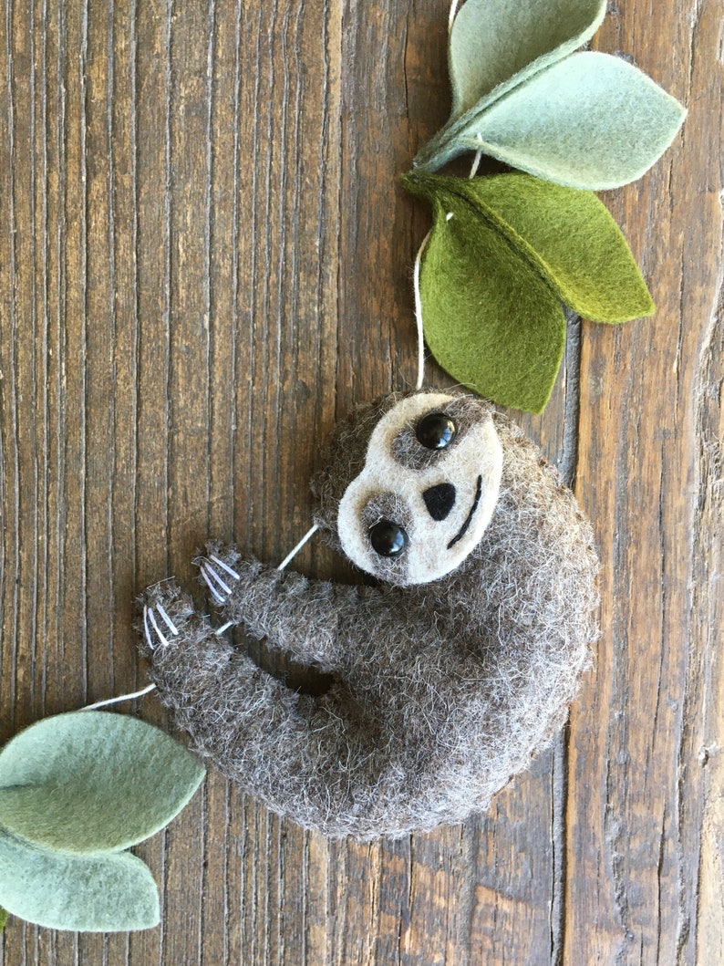 Wool Felt Sloth Garland, Natural Nursery Decor - Etsy