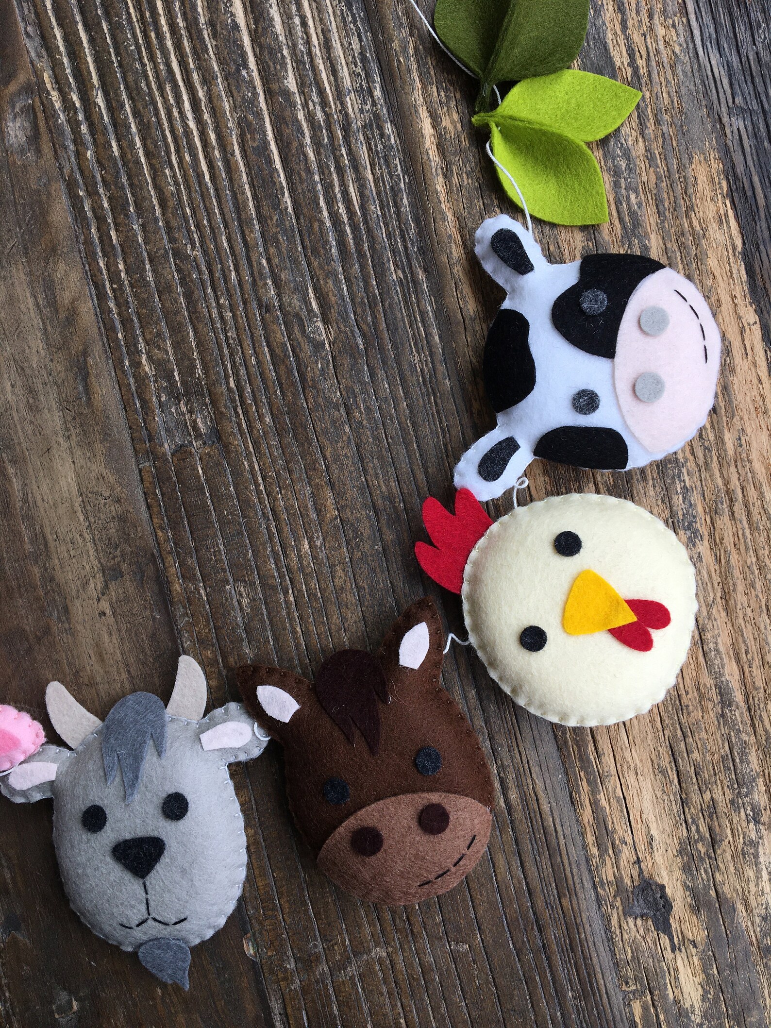 Farm Animal Garland 100 Wool Felt Baby Bunting Nursery Etsy
