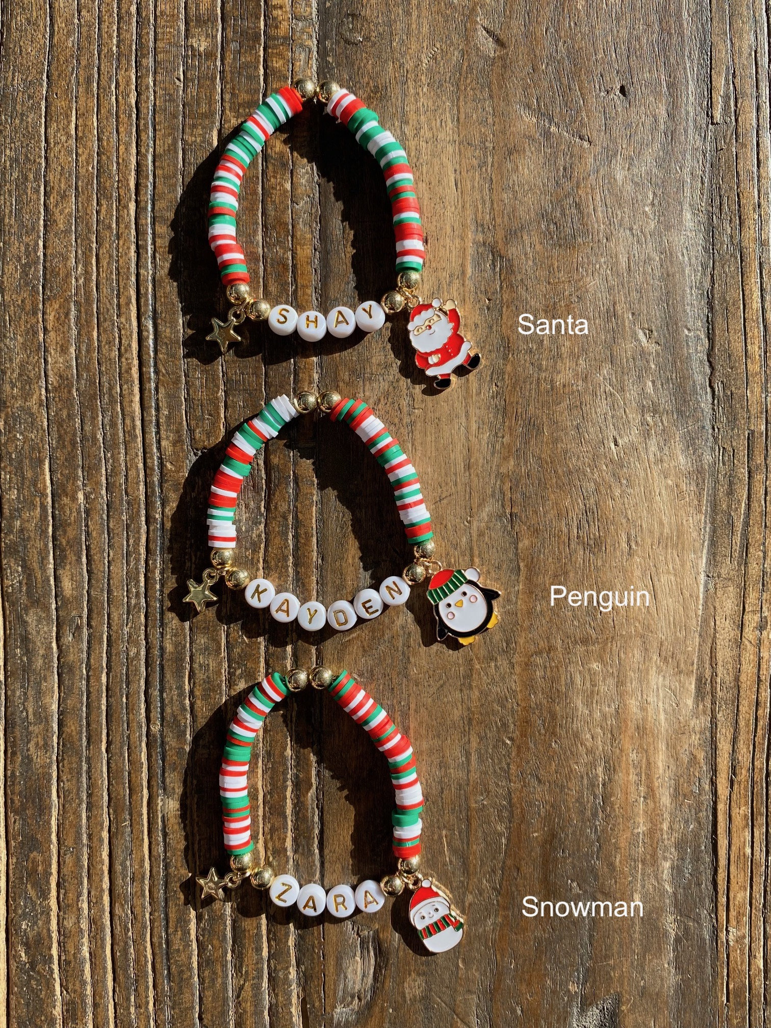 Personalised Christmas Bracelet, Stocking Filler, Friendship Bracelet, Charm Bracelet, Xmas Gift, BFF Gifts, Personalised Jewellery