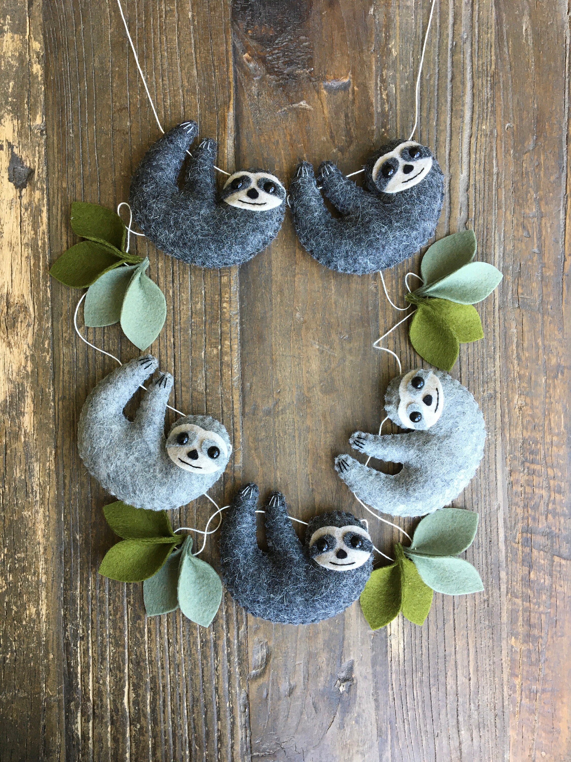 Wool Felt Sloth Garland Baby Nursery Sloth Bunting Sloth - Etsy UK