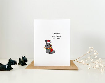 Funny Christmas Scottie Dog Scottish Terrier Card