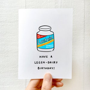 Carte d'anniversaire légendaire intolérante au lactose