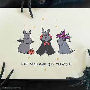 Carte Halloween traite le terrier écossais de chien de Scottie