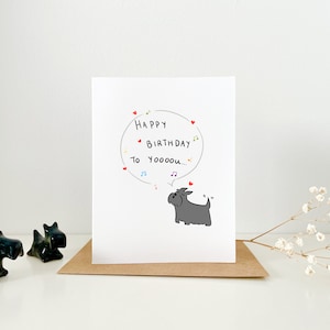 Cartão Cantor de aniversário Scottie Dog Scottish Terrier