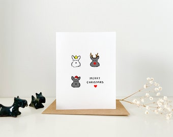 Merry Christmas Scottie Dog Scottish Terrier Card