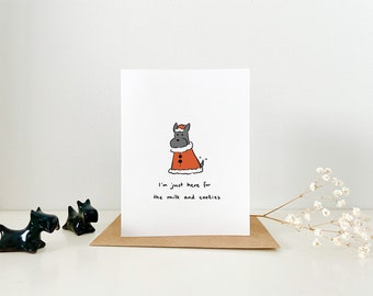 Milk and Cookies Christmas Scottie Dog Scottish Terrier Card