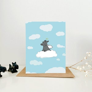 Carte de condoléances Scottie dans les nuages Terrier écossais
