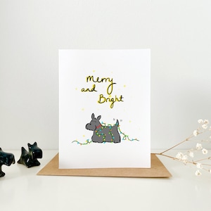 Carte Joyeux et lumineux Scottie Dog Scottish Terrier