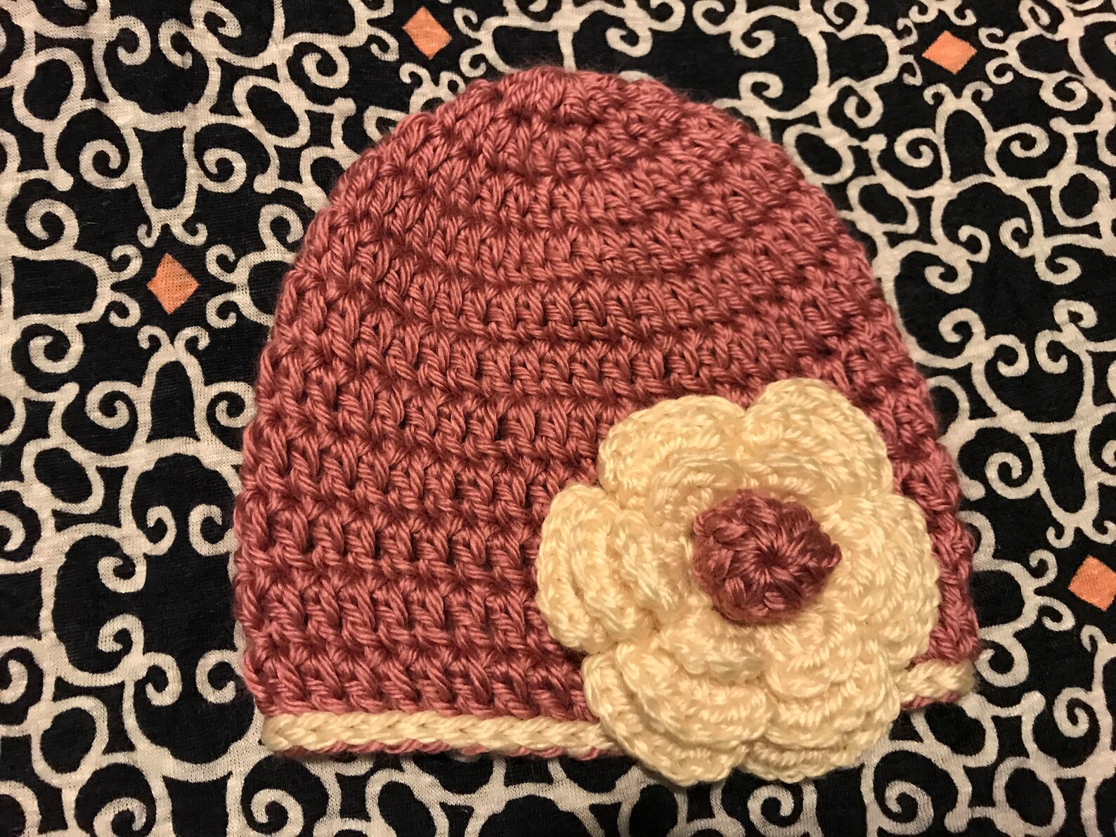 Flower Crochet Baby Hat With Flower / Baby Girl Hat / Baby Etsy UK
