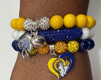 Final Touch Gifts Los Angeles Rams Helmet Charm Fits European Style Large Hole Bead Bracelets 