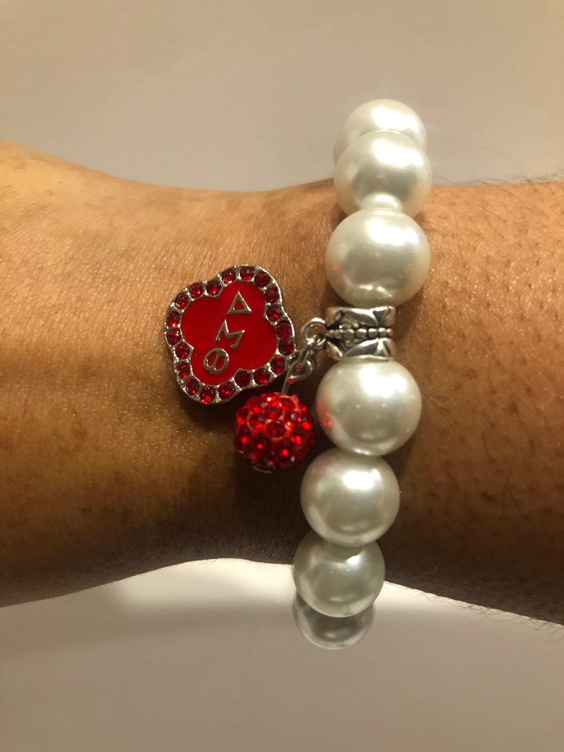 Delta Sigma Theta Beaded Bracelet with Charm Etsy