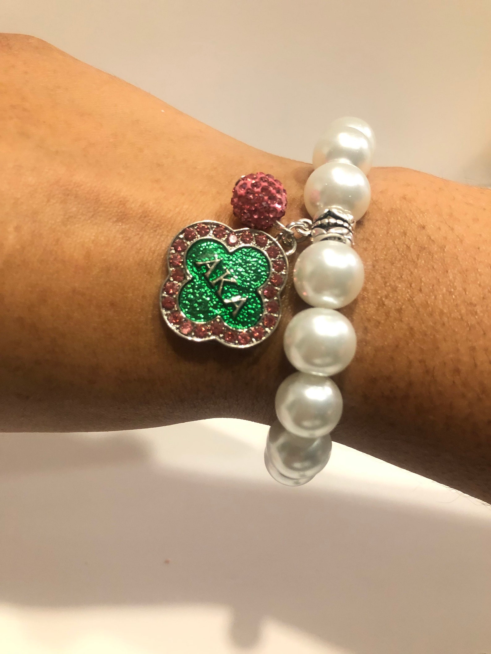 AKA Beaded Bracelet With Charm Etsy