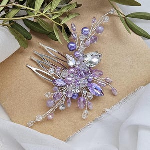 Purple hair pin Lavender hair pin Lavender hair comb Bridal hair piece Purple hair accessory Lilac hair piece Lilac hair pin Lilac jewelry