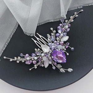 Purple hair pin Lavender hair pin Lavender hair comb Bridal hair piece Purple hair accessory Lilac hair piece Lilac hair pin Lilac jewelry