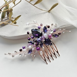 Purple hair pin Lavender hair pin Lavender hair comb Bridal hair piece Purple hair accessory Lilac hair piece Lilac hair pin Lilac jewelry