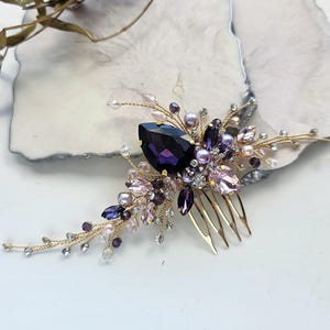 Purple hair pin Lavender hair pin Lavender hair comb Bridal hair piece Purple hair accessory Lilac hair piece Lilac hair pin Lilac jewelry