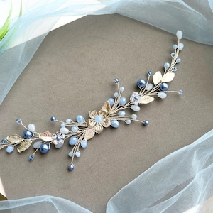 Dusty blue Wedding hair piece Bridal hair piece Bridal hair comb Wedding hair comb Something blue Wedding Hair Accessories Bridal hair piece