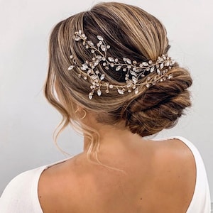 Bridal hair vine Gold hair vine Gold hair piece Bridal hair piece Crystal headband Wedding hair piece Bridal headpiece Bridal hair vine