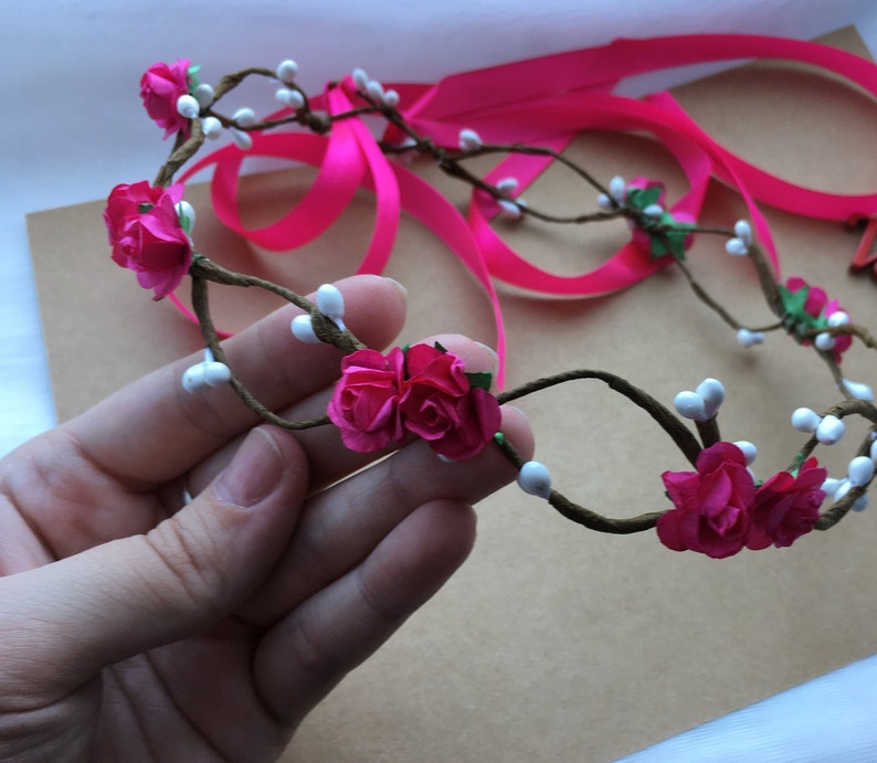 hairpiece Bridesmaid flower headpiece Rustic wedding crown Bridal flower crown 17 flowers Coral flower crown Mustard floral crown