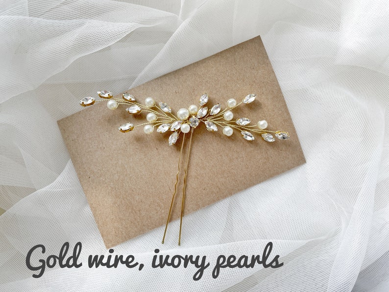 Crystal Bridal Hair Pins Rose Gold Bridal Hair Piece Wedding Etsy