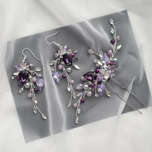 Lilac hair comb, Purple Bridal hairpiece, Violet Wedding hairpieces, Lilac Hair clip, Lavender headpiece Amethyst hair comb, Prom hair comb