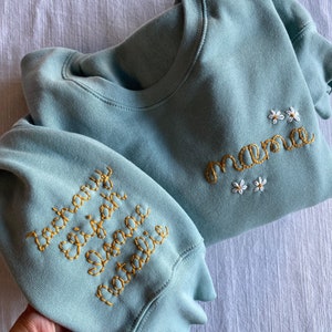 NAME ADD ON sleeve, hand embroidered names image 4