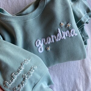 NAME ADD ON sleeve, hand embroidered names image 6