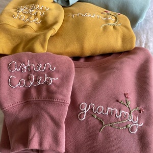 NAME ADD ON sleeve, hand embroidered names image 10