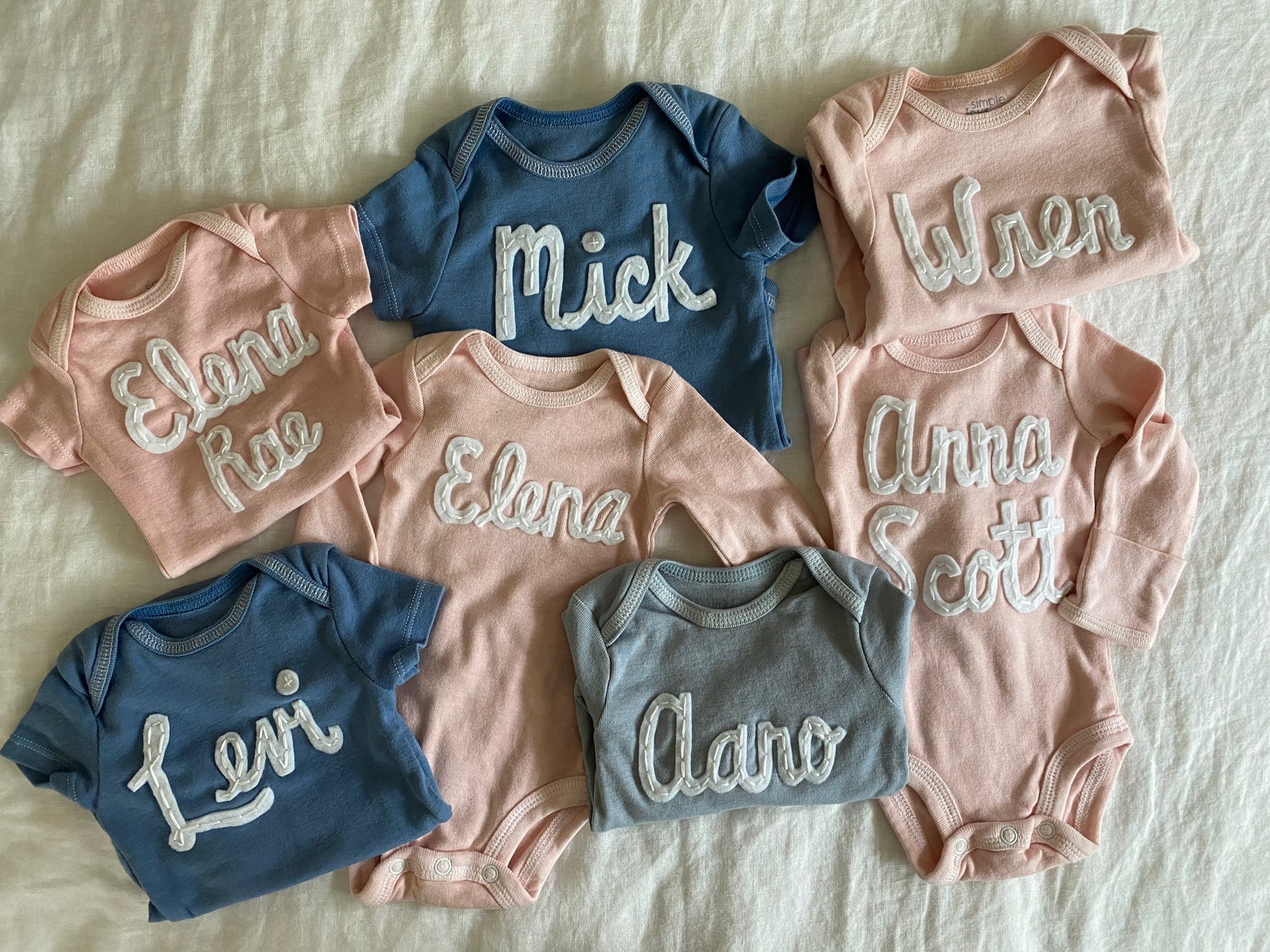 Baby Name Onesie® Custom Baby Name Onesies® Hand Stitched Etsy