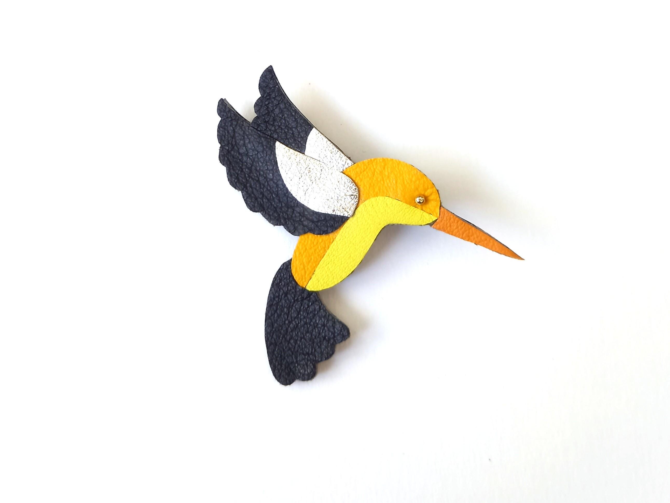 Boucles D'oreilles Pendantes Colibri En Acrylique - Détails Colorés Irisés, Crochets Inox, Légères
