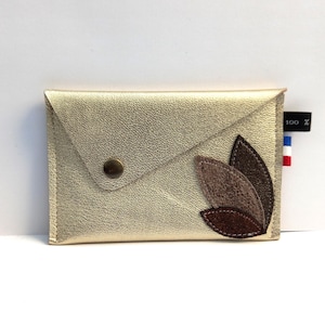 Porte cartes asymétrique en cuir