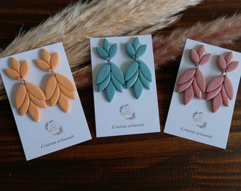 Boucles d'oreilles puces feuilles