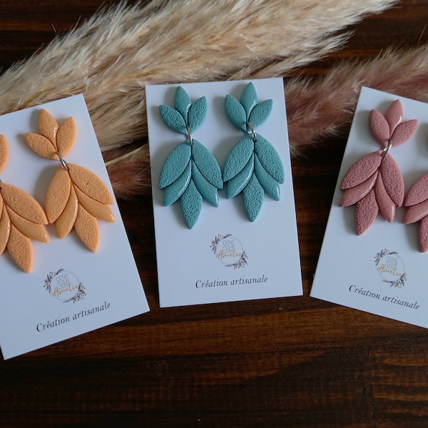 Boucles d'oreilles puces feuilles